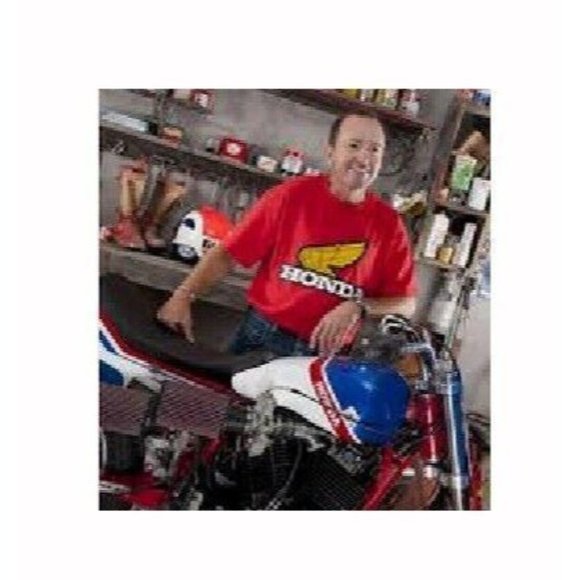 Honda Logo Red with Gold Wing Short Sleeve T-Shirt Metro Racing - NEW Fast Ship - Picture 3 of 6